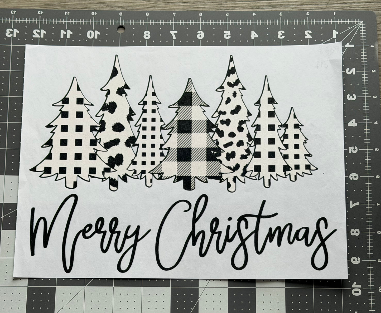 'Merry Christmas' Patterned Trees