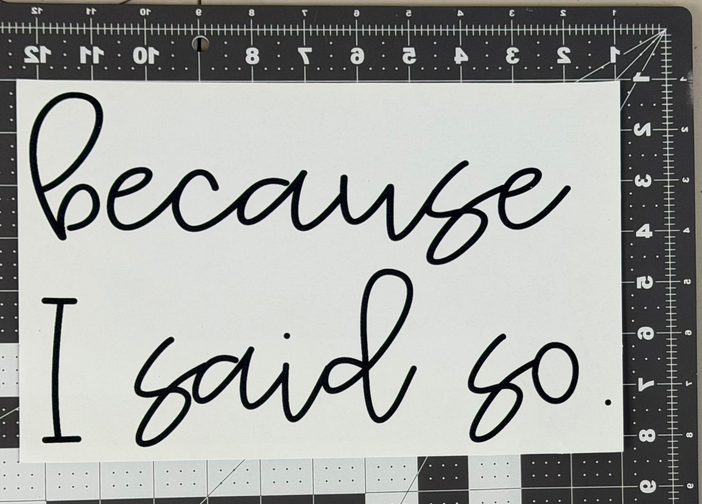 Because I Said So.