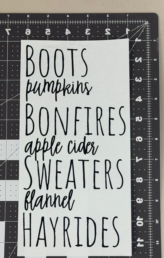 Boots, Pumpkins, Bonfires